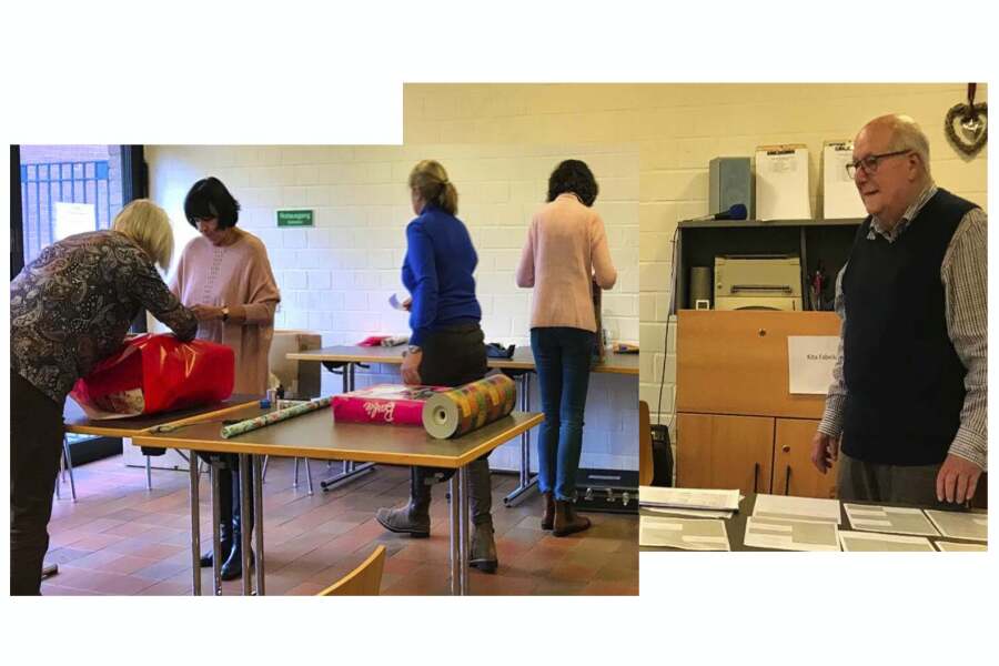 Aufsicht über Lions beim einpacken